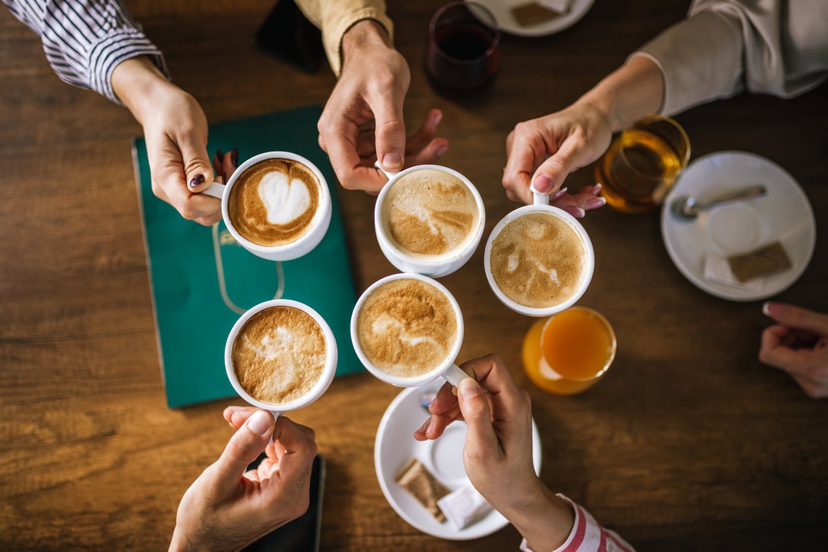 Friends enjoying coffee together
